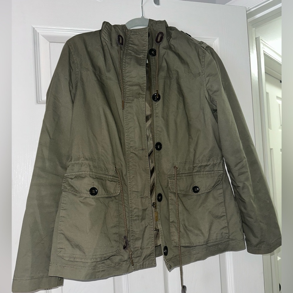 Olive Green lightweight utility-style jacket